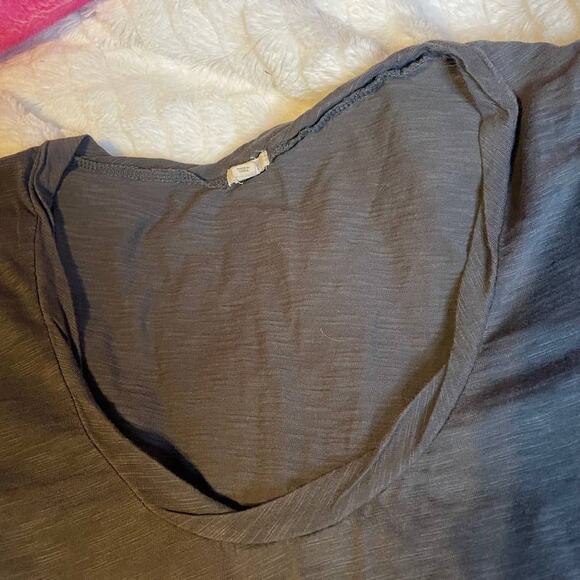 JCREW Grey Extra Small XS Silk Sleeve Rope Neckline Short Sleeve Top Shirt - Picture 4 of 4